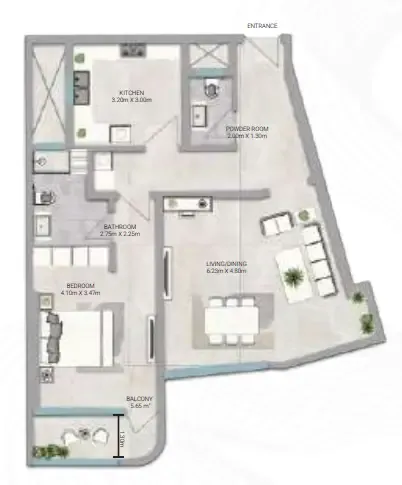 Floor plan — 1 BR