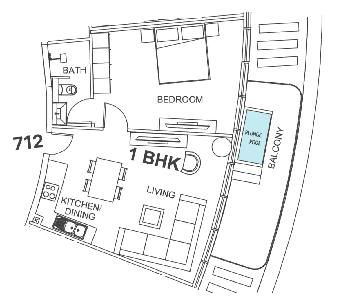 Floor plan — 1 BR