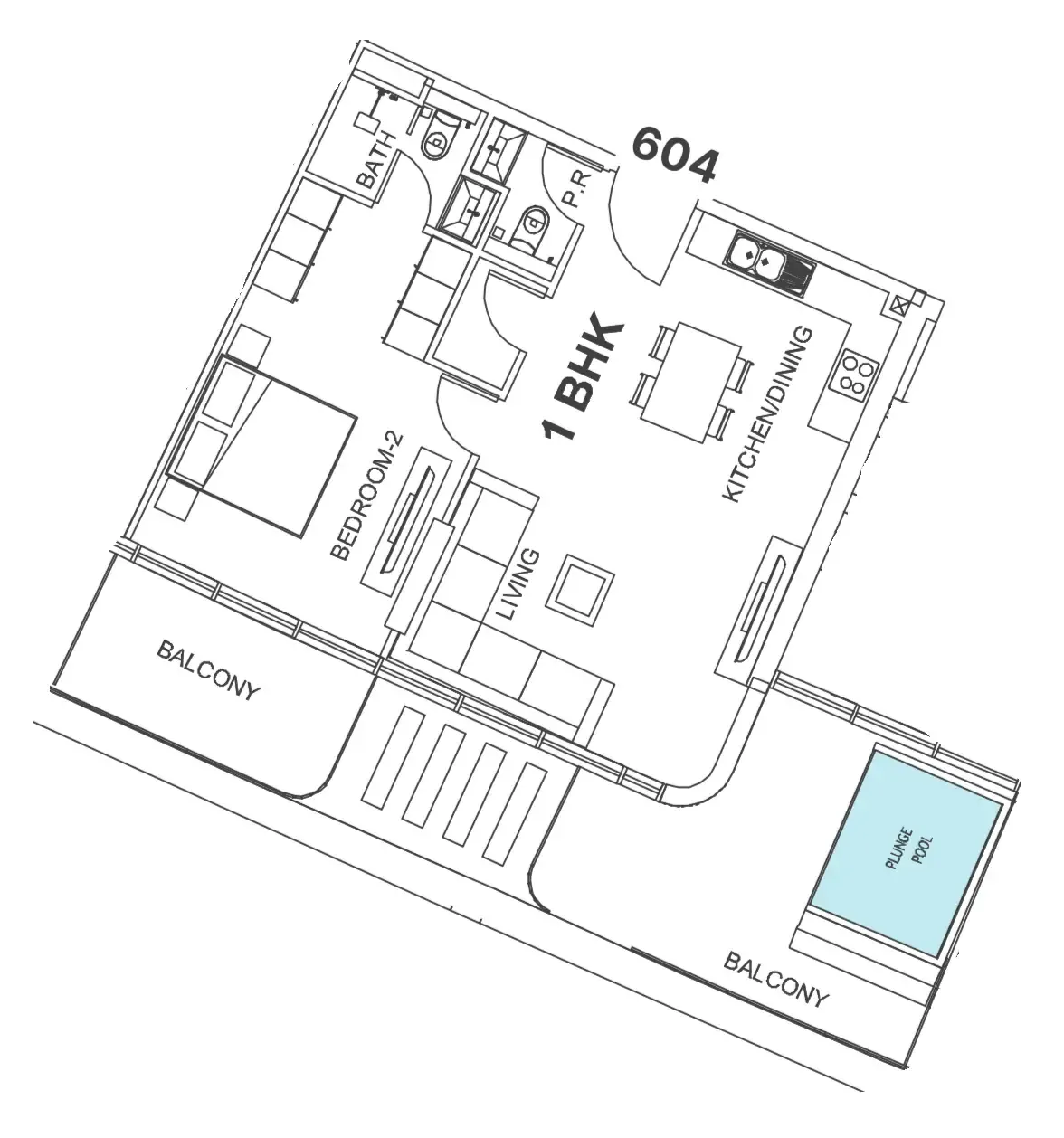 Floor plan — 1 BR