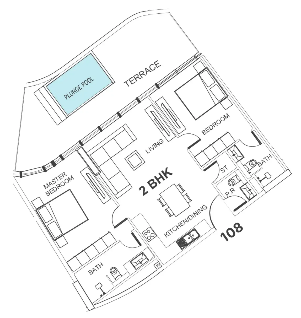 Floor plan — 2 BR