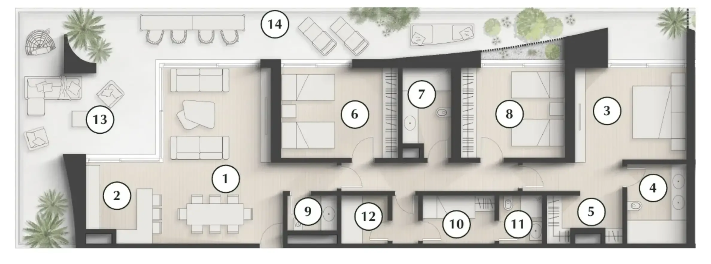 Floor plan — 3 BR