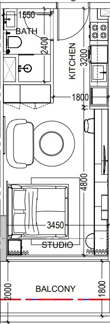 Floor plan — Studio