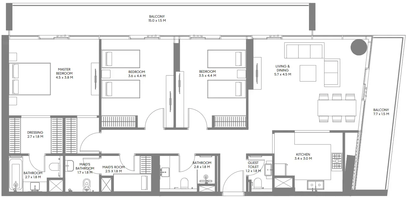 Floor plan — 3 BR