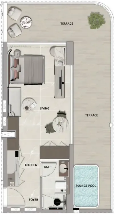 Floor plan — 1 BR