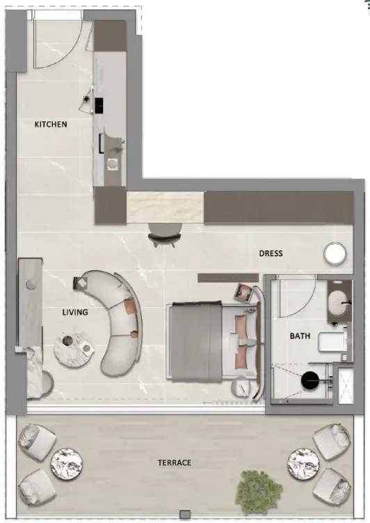 Floor plan — 1 BR