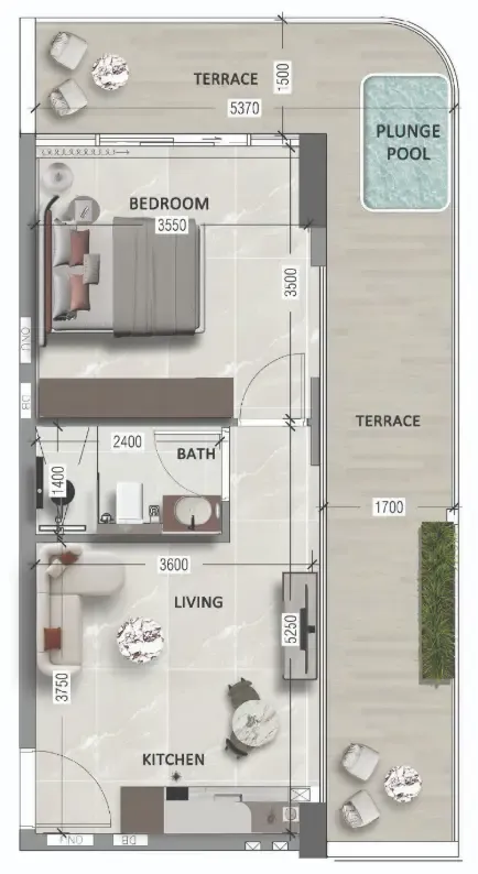 Floor plan — 1 BR