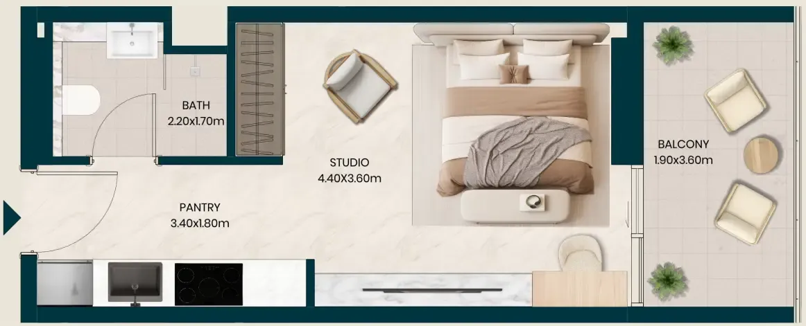 Floor plan — Studio
