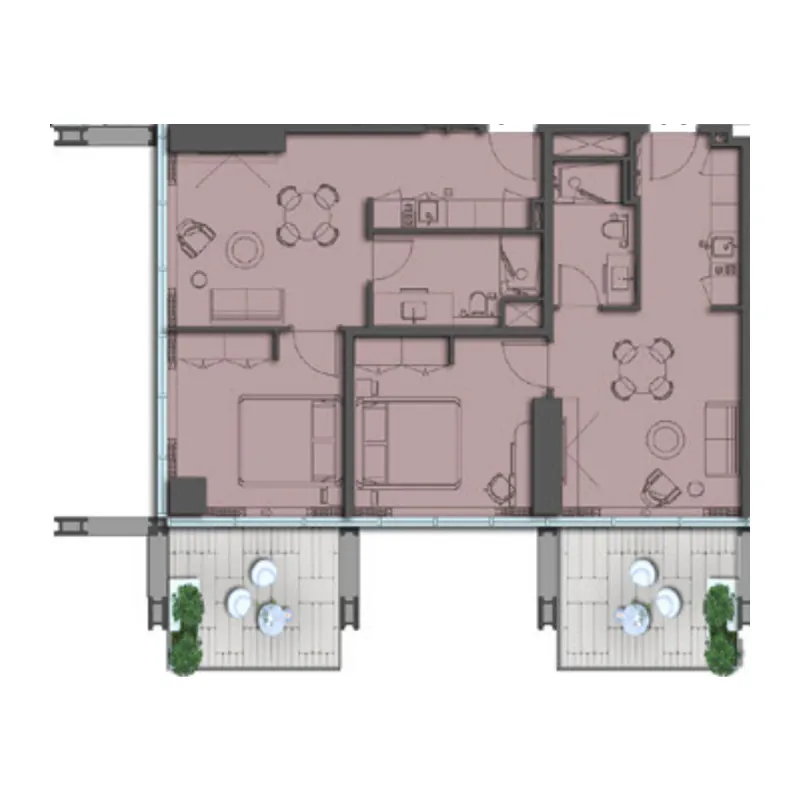 Floor plan — 2 BR