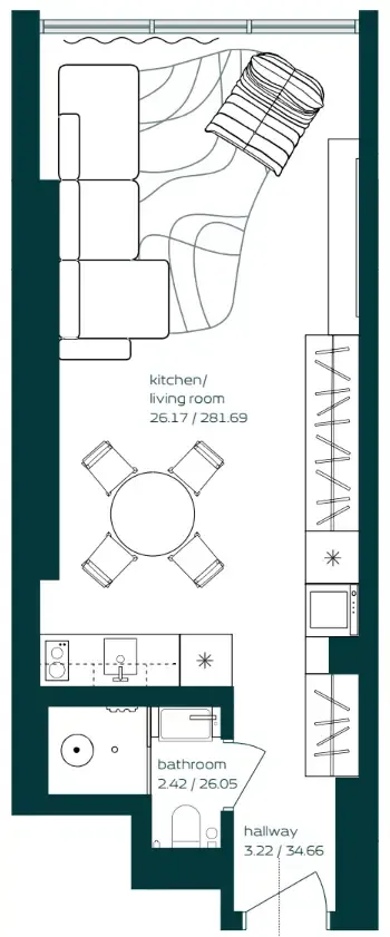 Floor plan — Studio