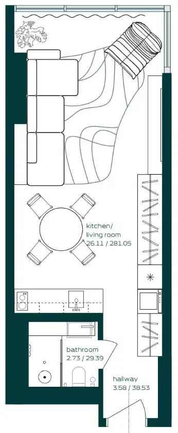 Floor plan — Studio