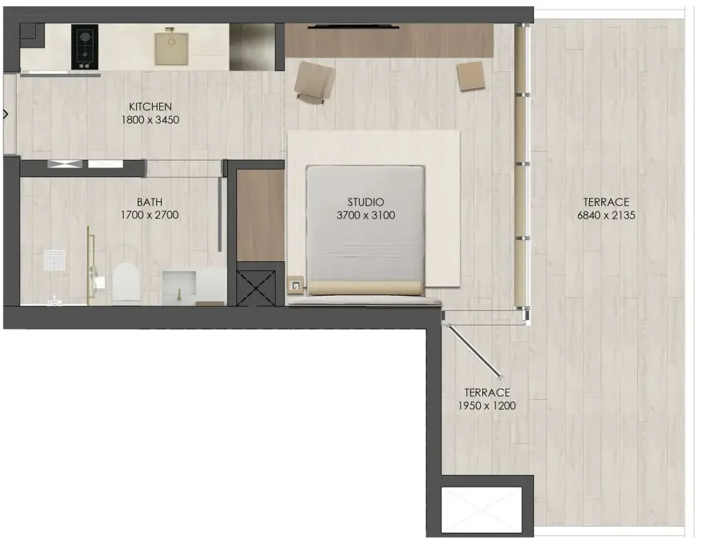 Floor plan — Studio