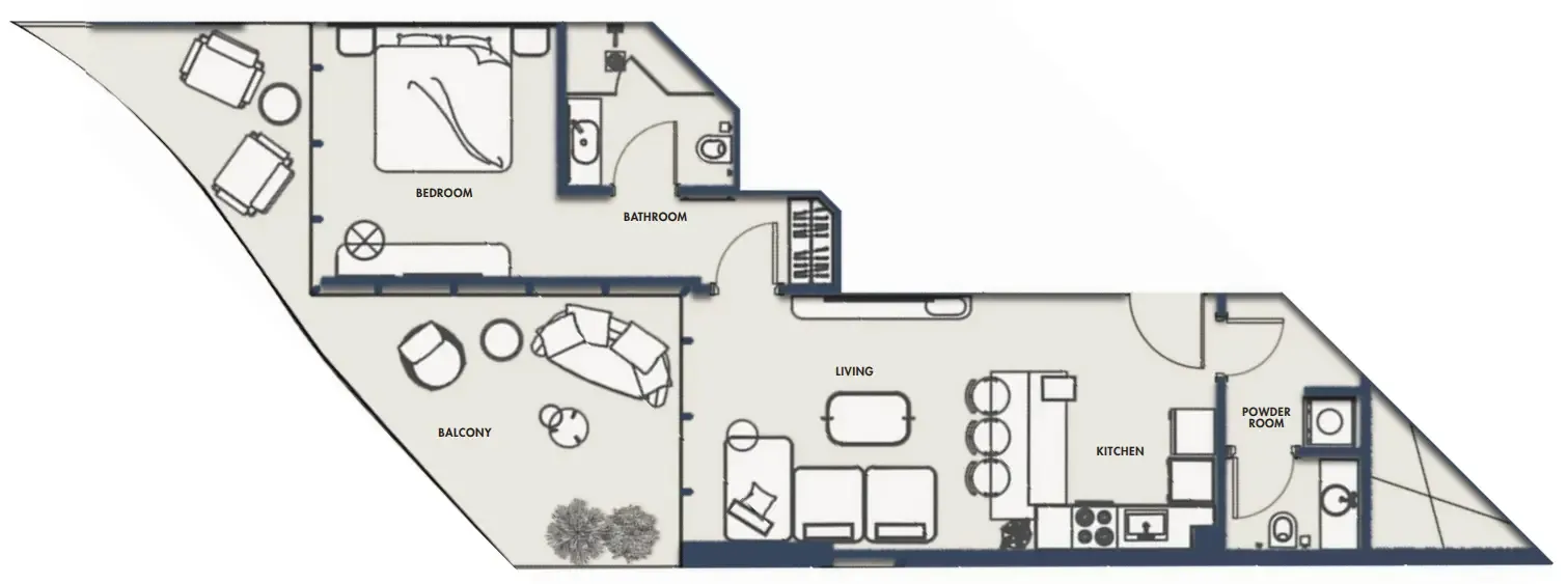 Floor plan — 1 BR