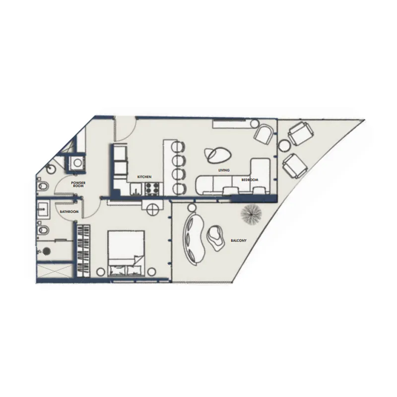 Floor plan — 1 BR