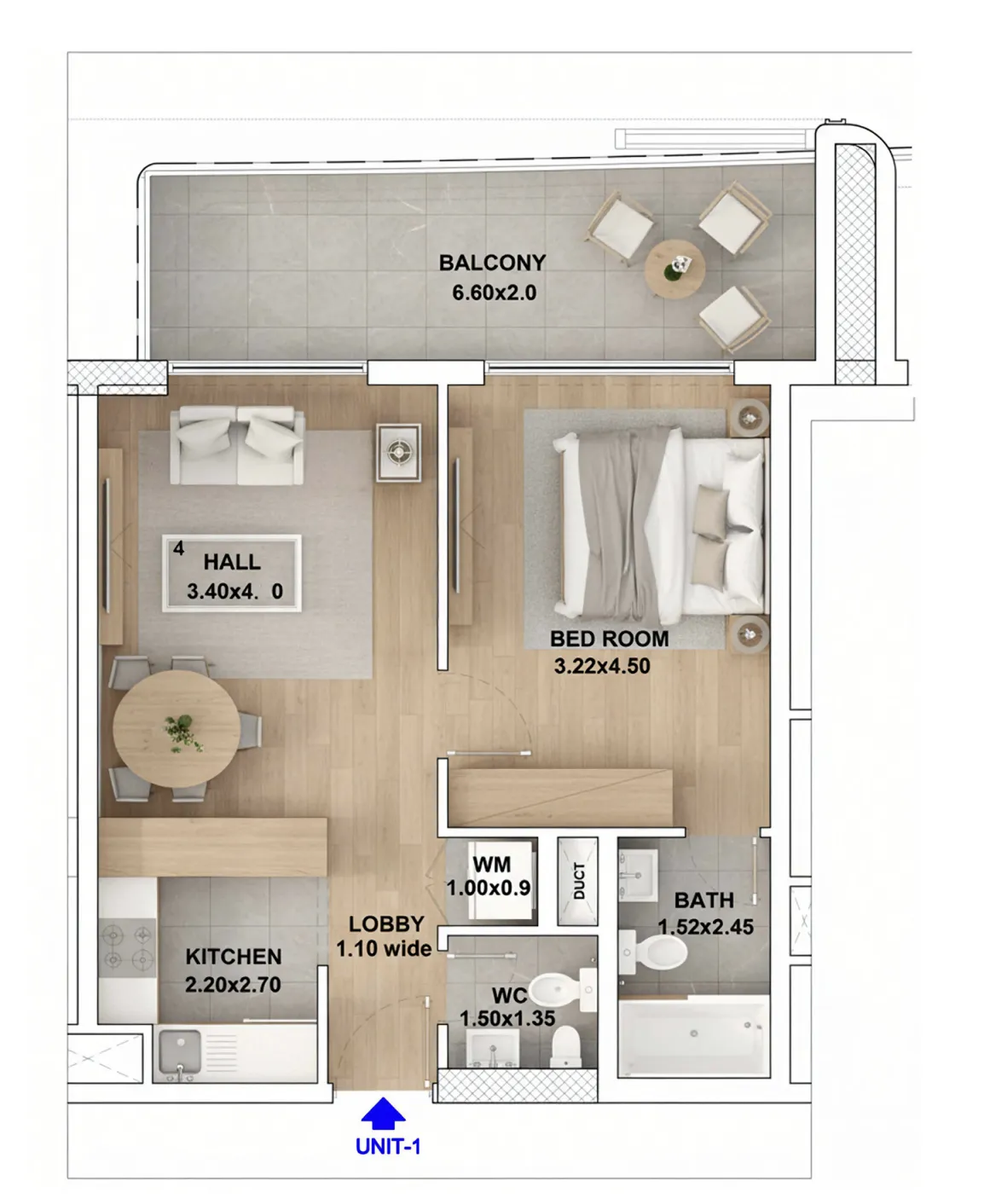 Floor plan — 1 BR