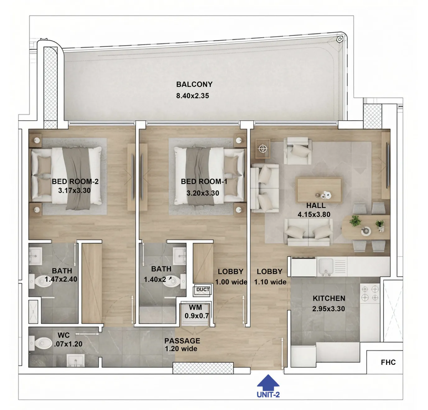 Floor plan — 2 BR