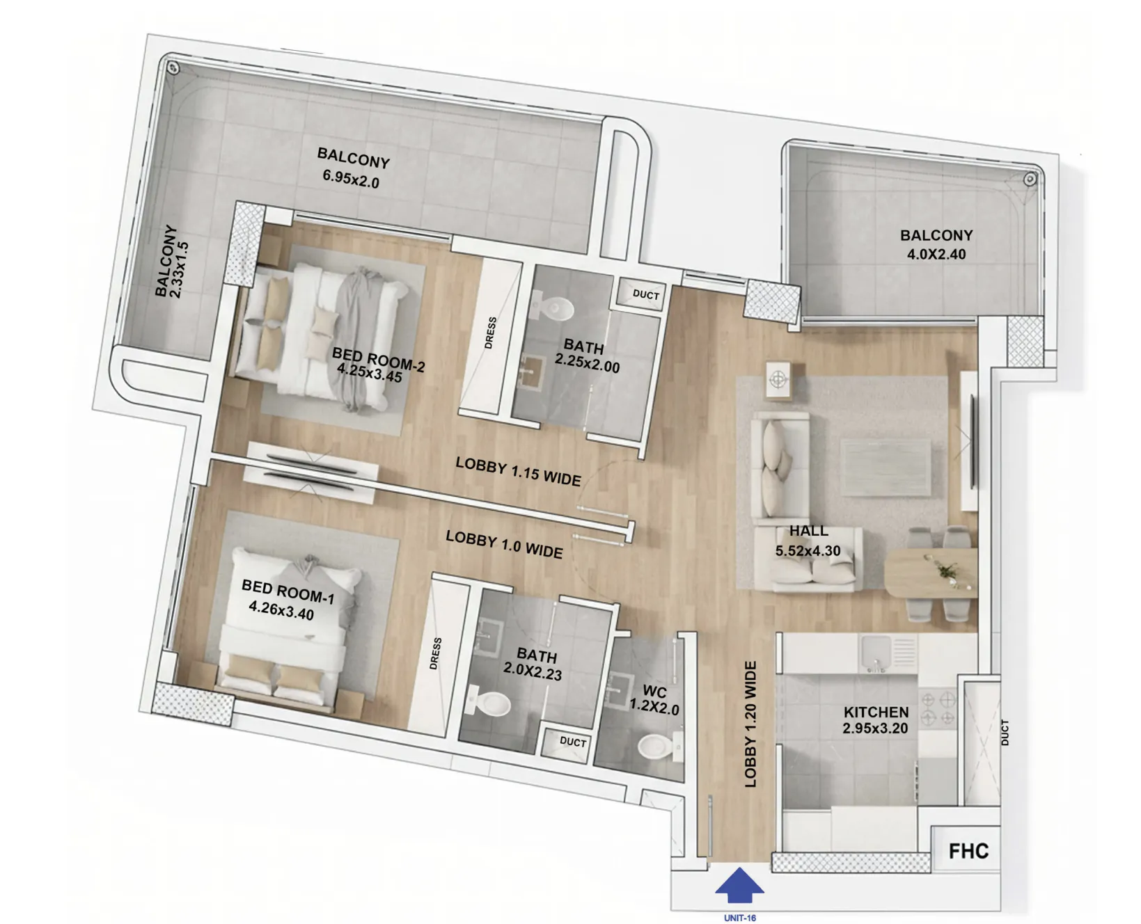 Floor plan — 2 BR