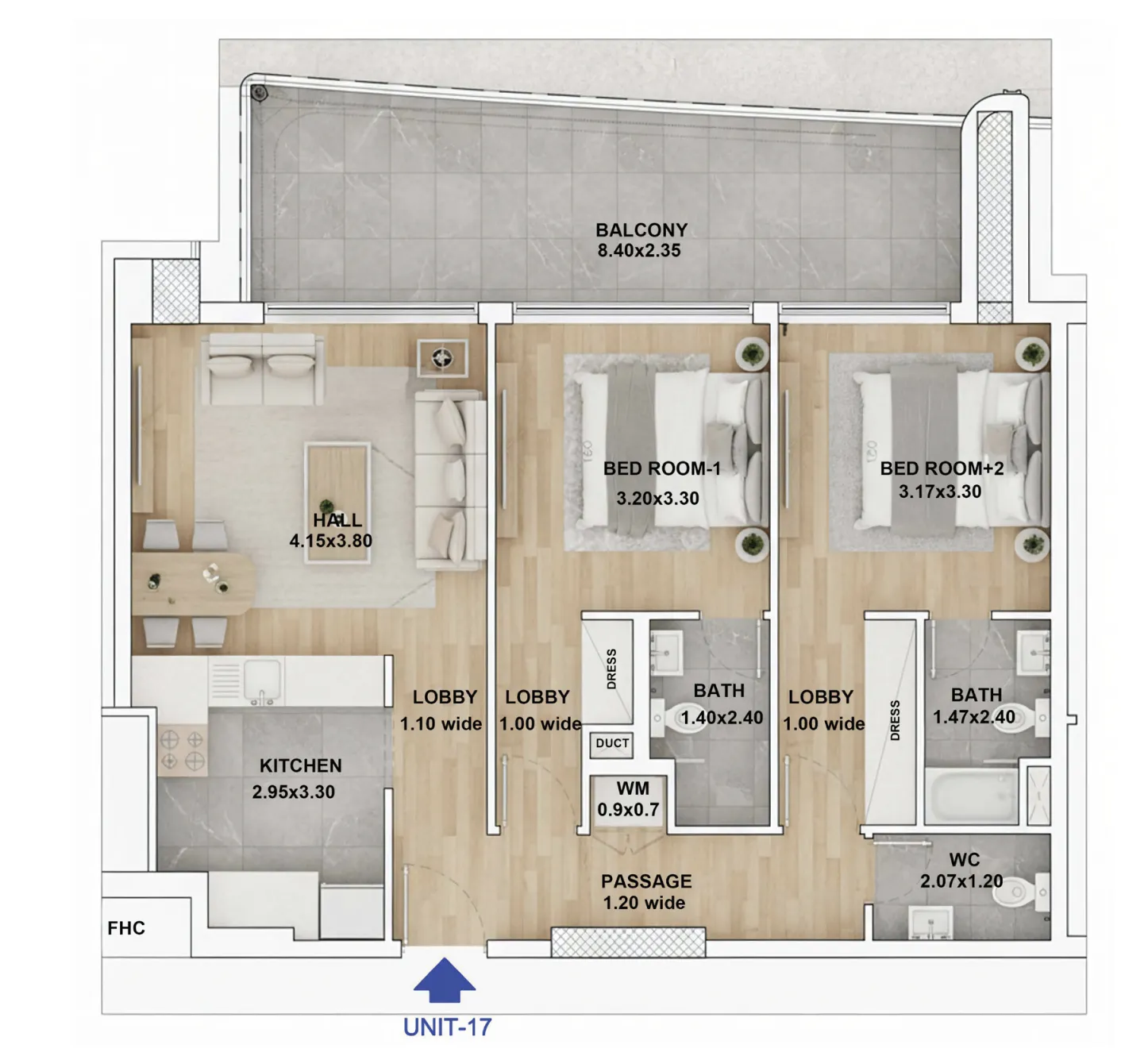 Floor plan — 2 BR