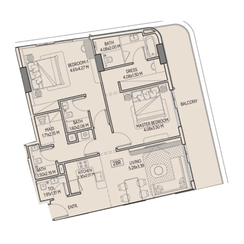 Floor plan — 2 BR