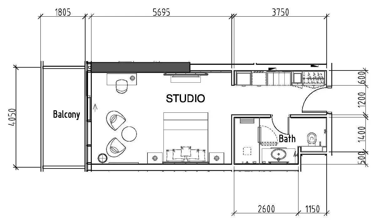 Floor plan — Studio