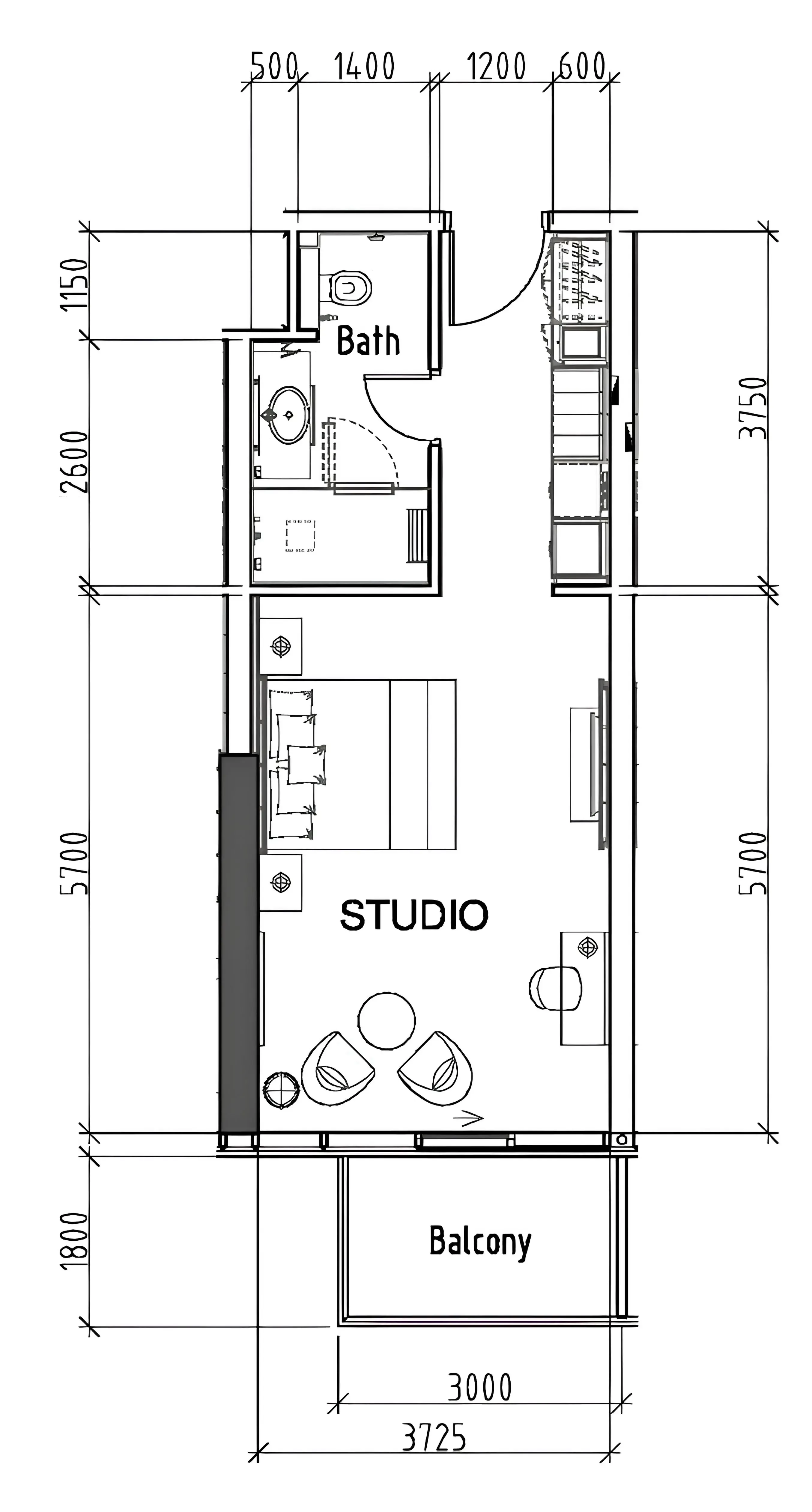 Floor plan — Studio