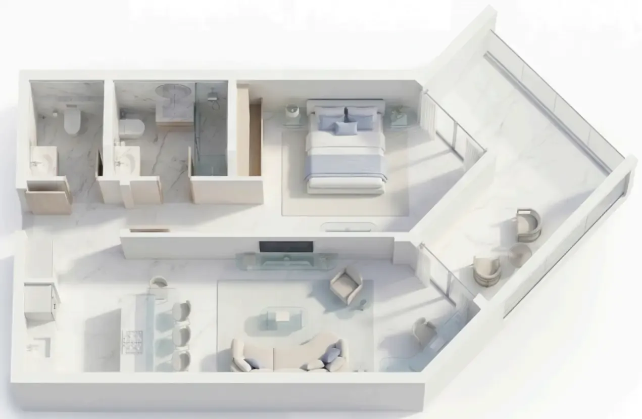Floor plan — 1 BR