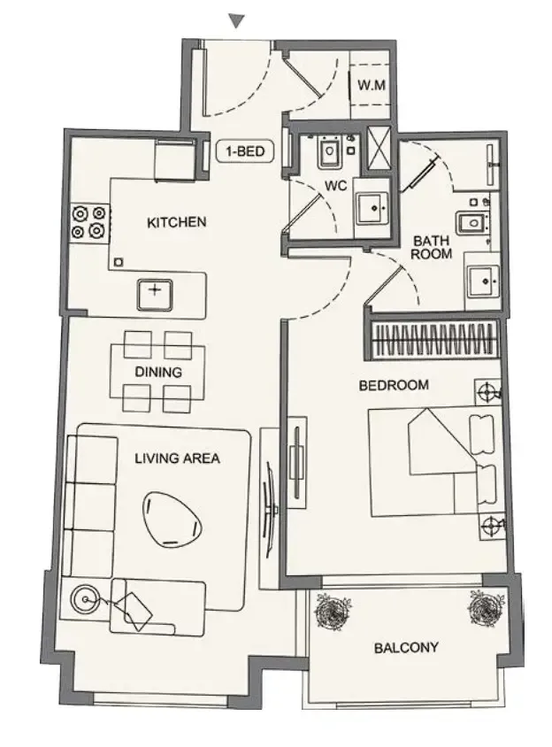 Floor plan — 1 BR