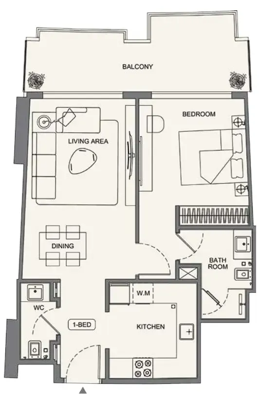 Floor plan — 1 BR