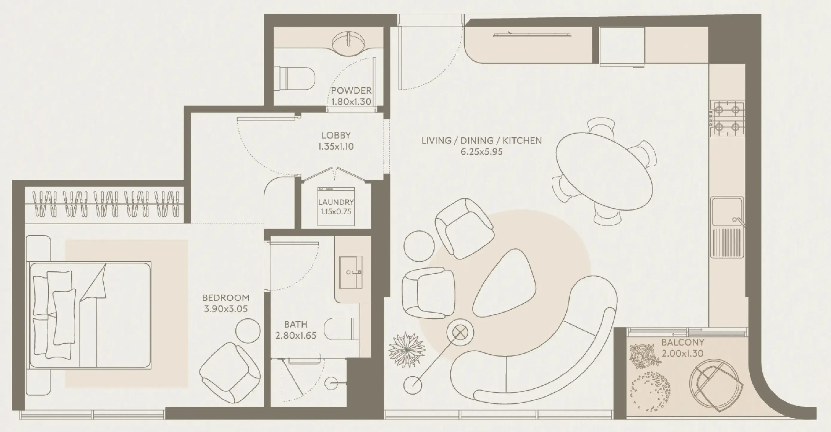Floor plan — 1 BR