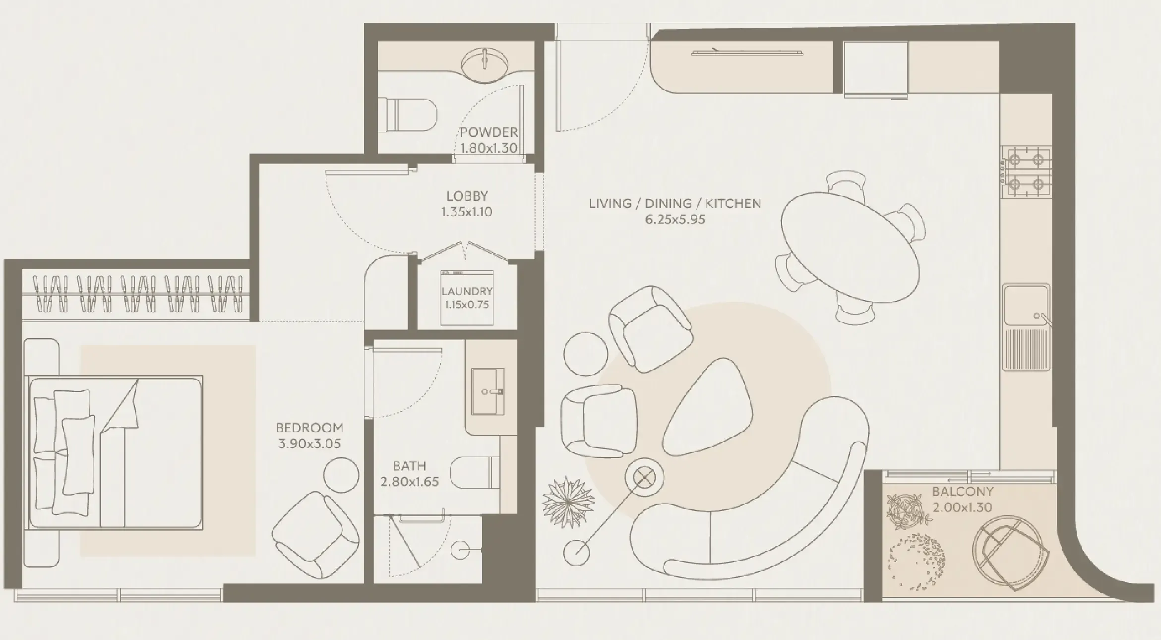Floor plan — 1 BR