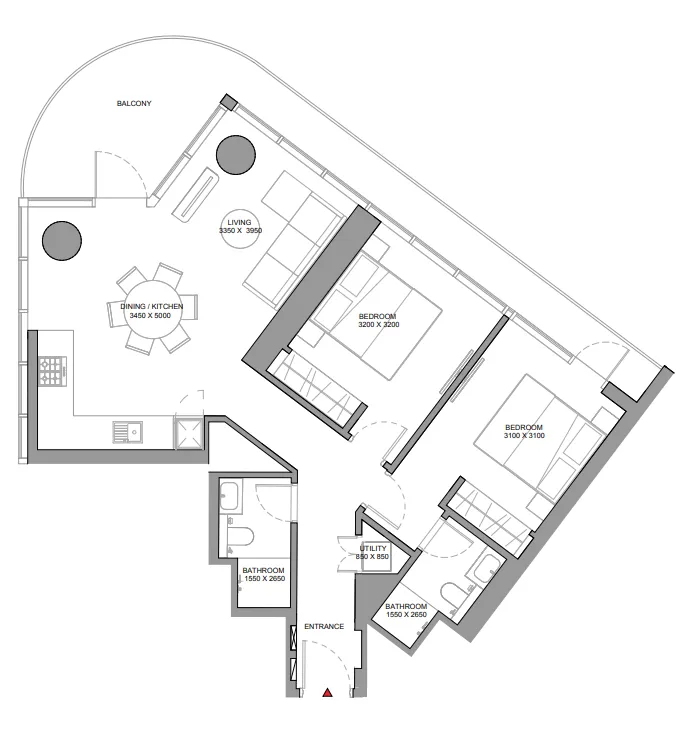 Floor plan — 2 BR
