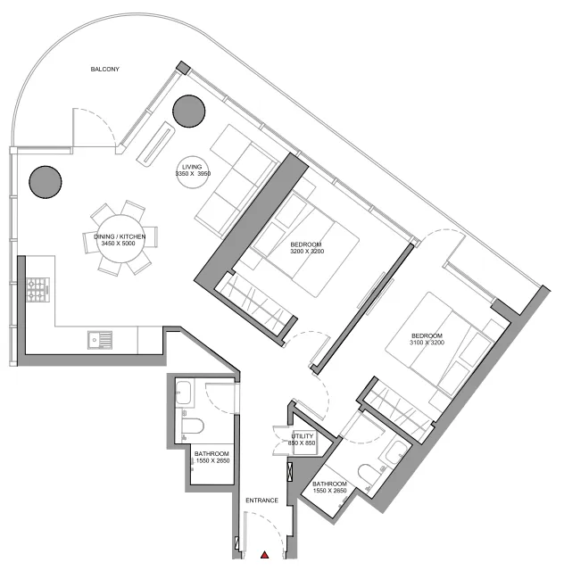Floor plan — 2 BR