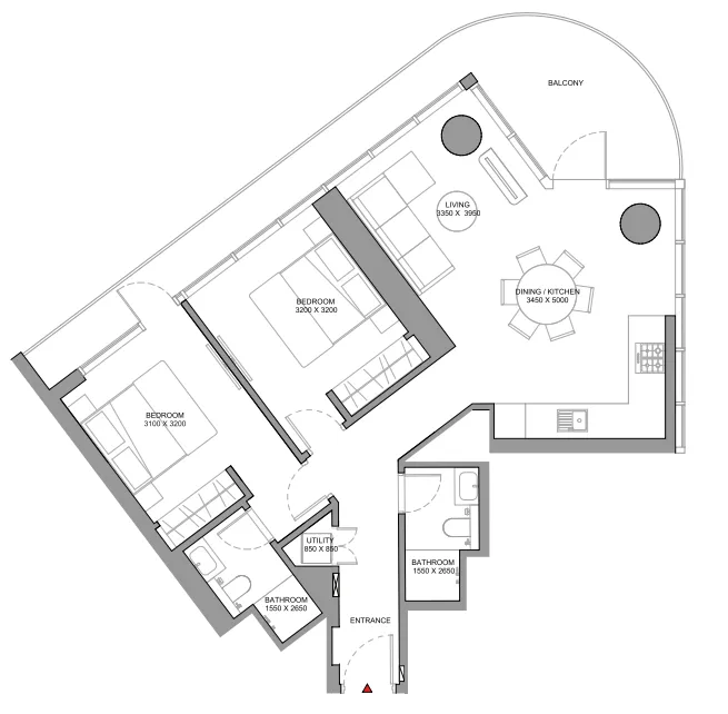 Floor plan — 2 BR