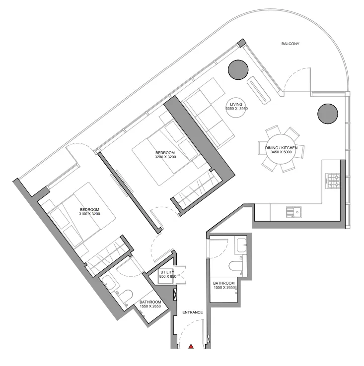 Floor plan — 2 BR