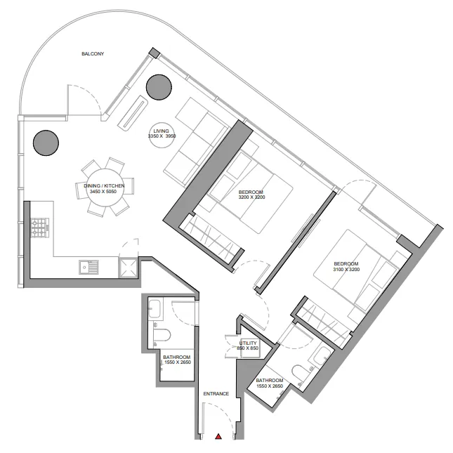Floor plan — 2 BR