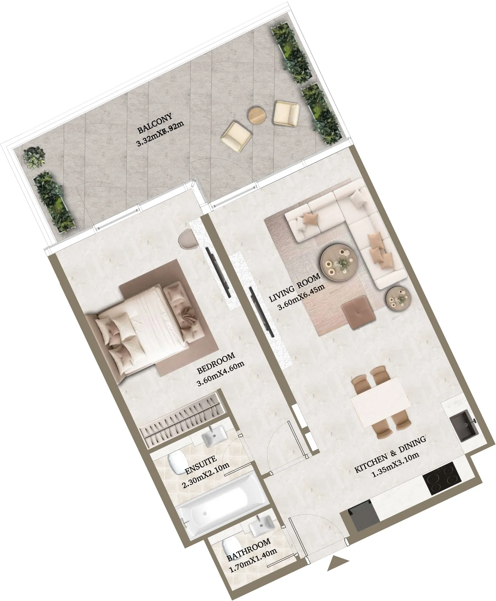 Floor plan — 1 BR