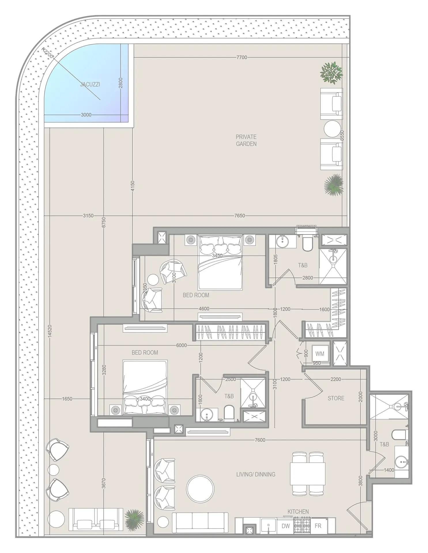 Floor plan — 2 BR