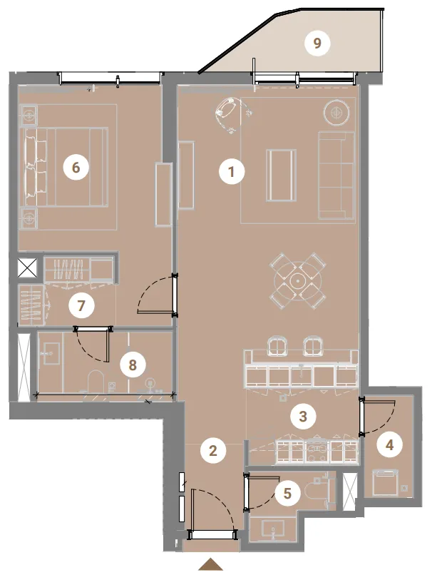 Floor plan — 1 BR