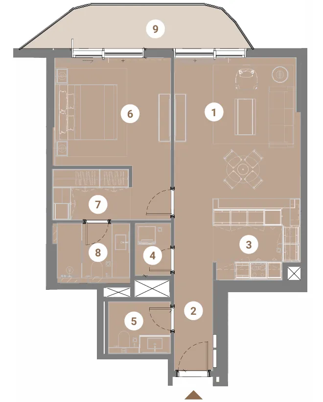Floor plan — 1 BR