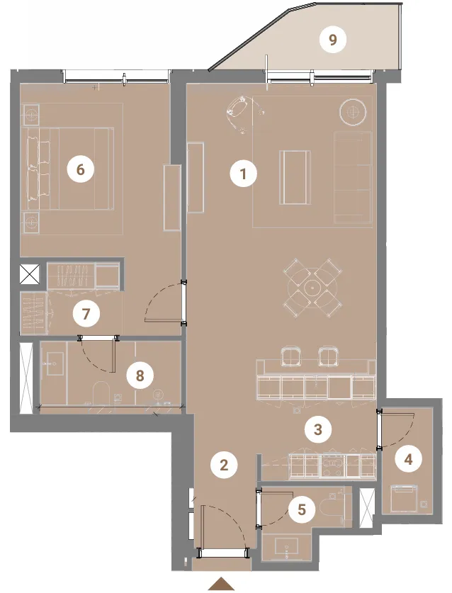 Floor plan — 1 BR