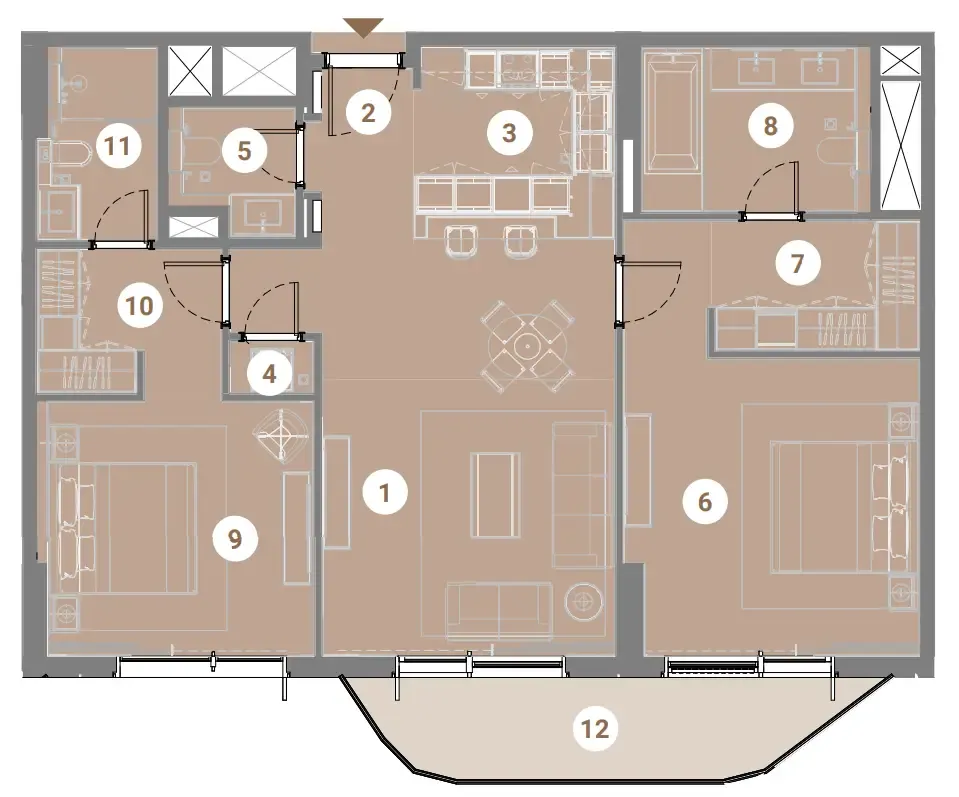 Floor plan — 2 BR