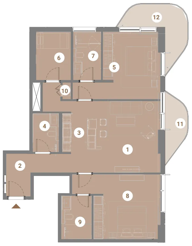 Floor plan — 2 BR