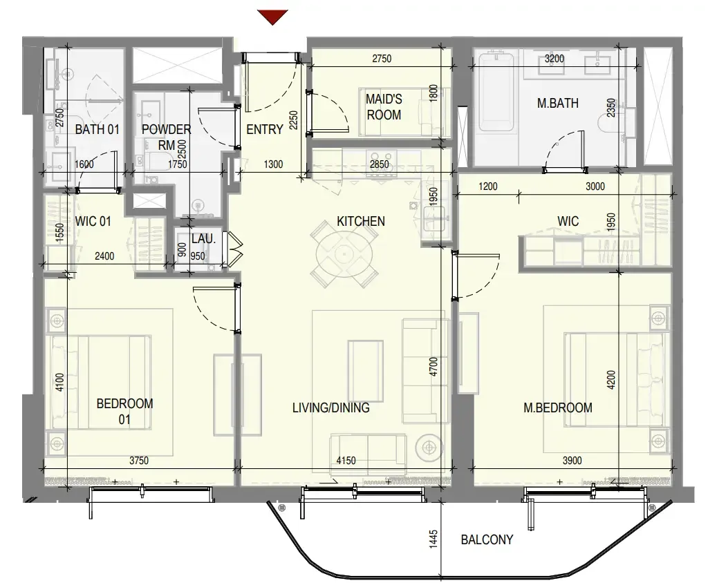 Floor plan — 2 BR