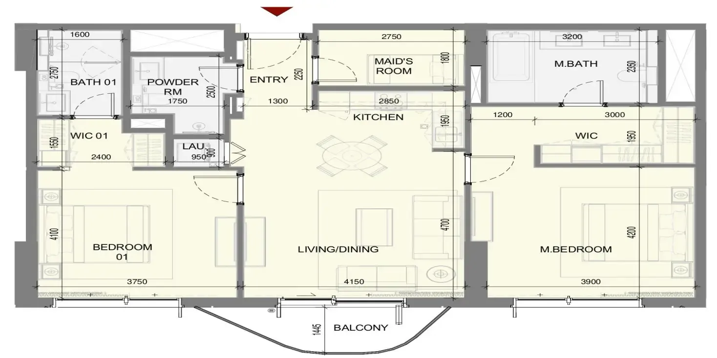 Floor plan — 2 BR