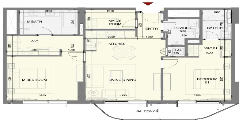 Floor plan — 2 BR