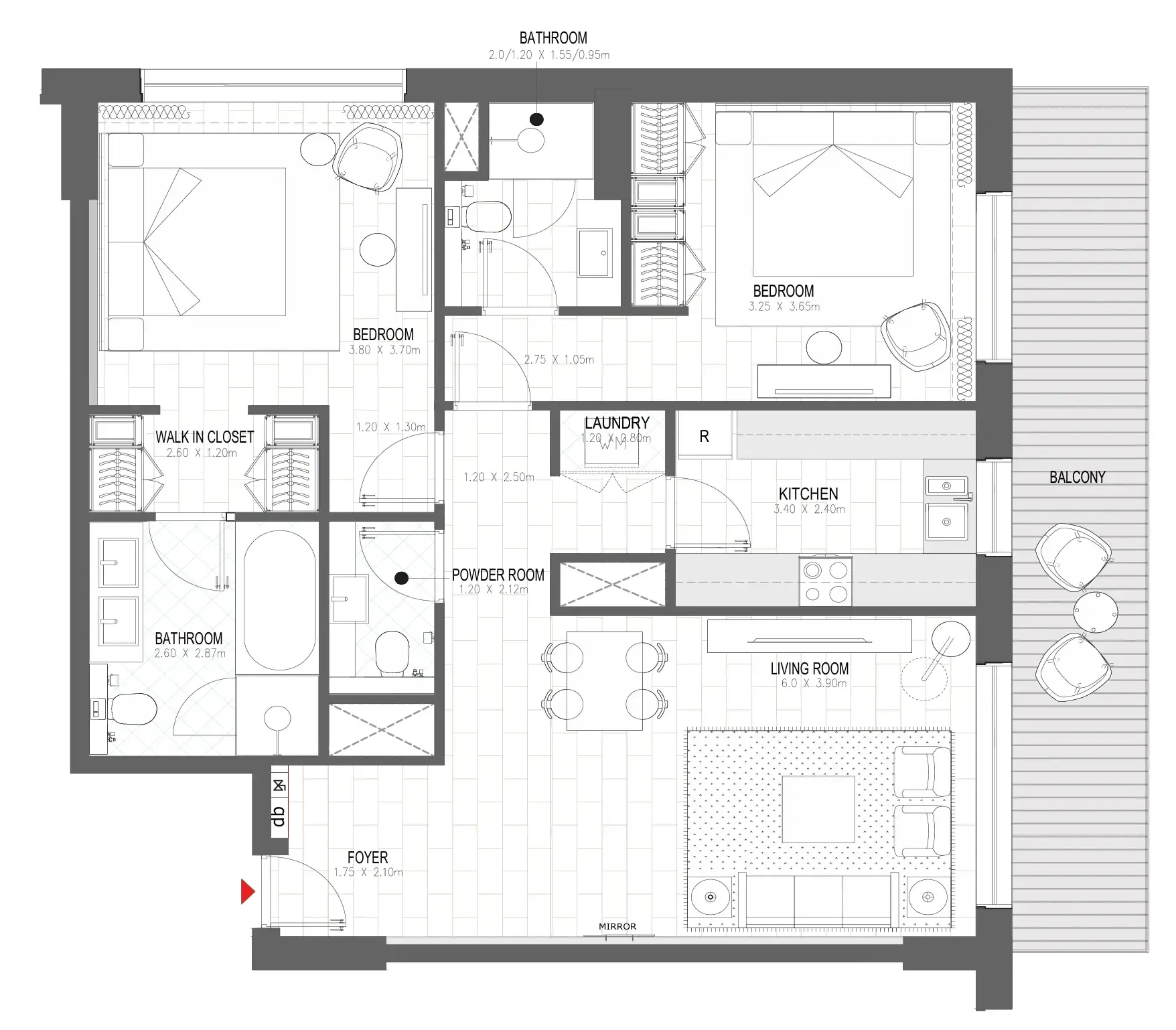 Floor plan — 2 BR