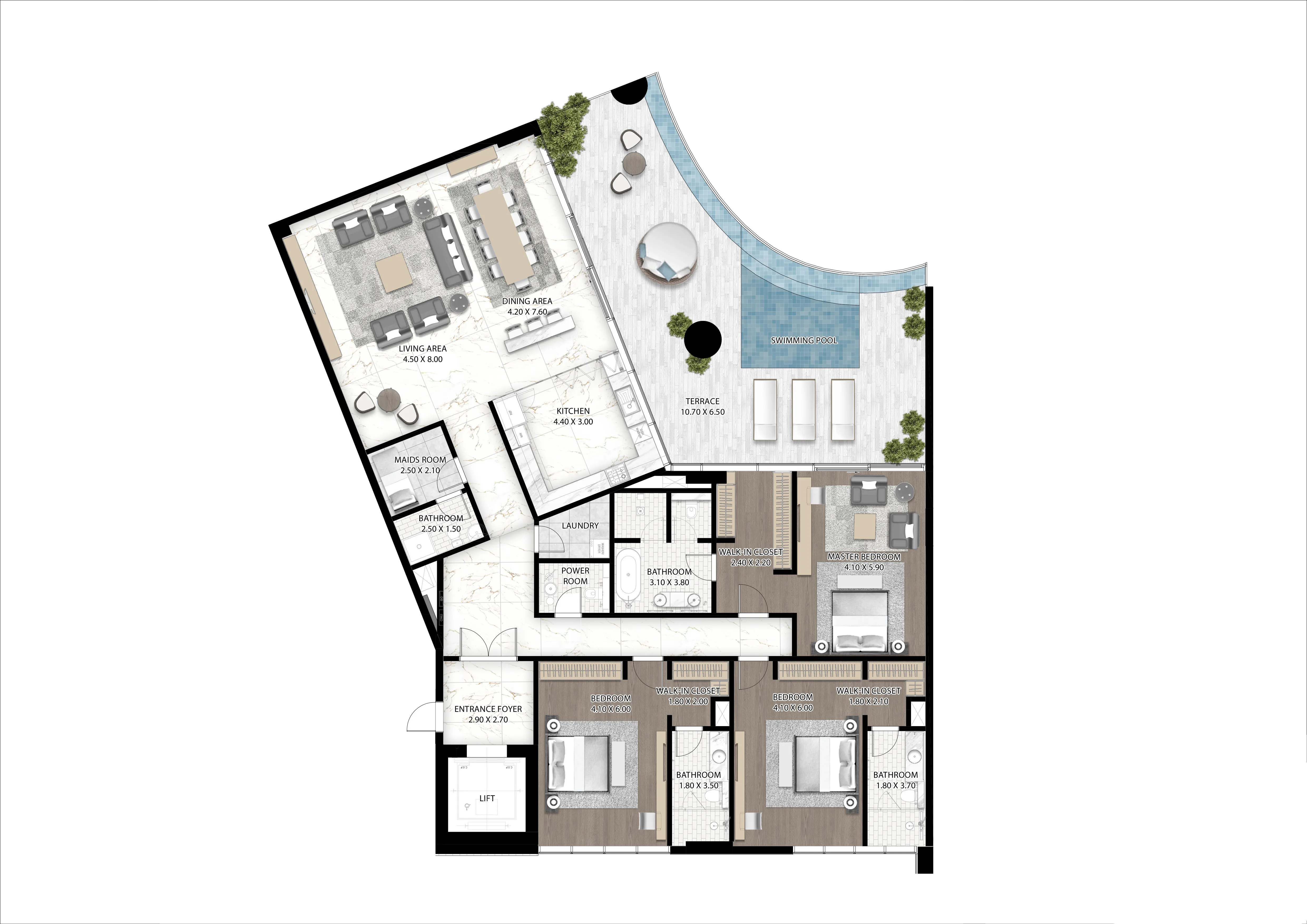 Floor plan — 3 BR