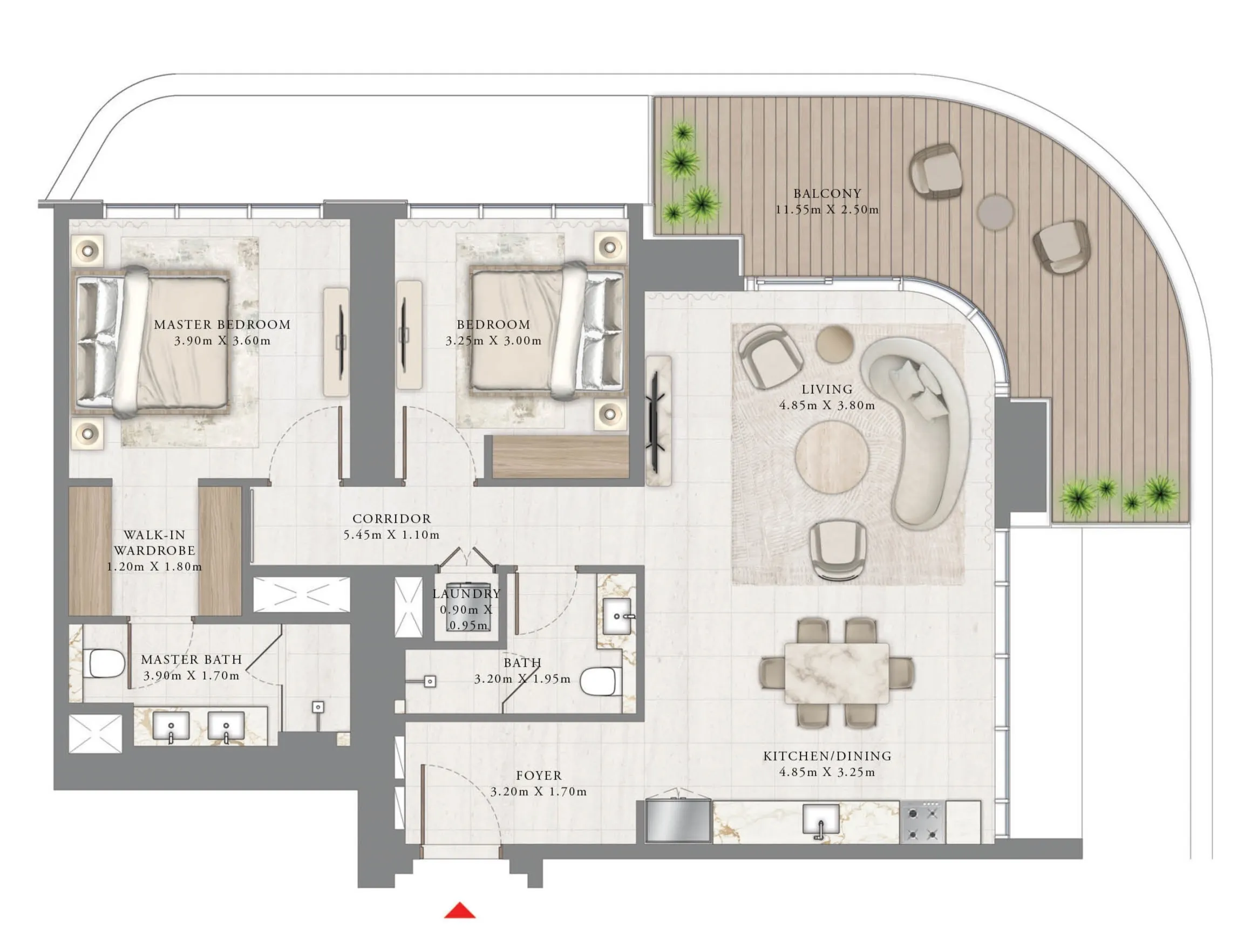 Floor plan — 2 BR