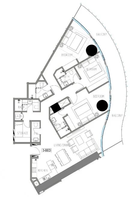 Floor plan — 3 BR