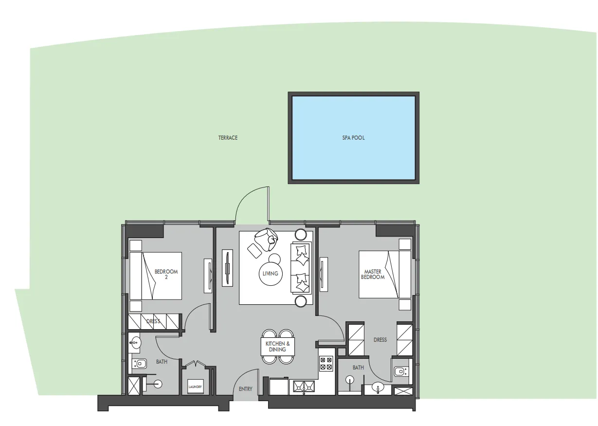 Floor plan — 2 BR