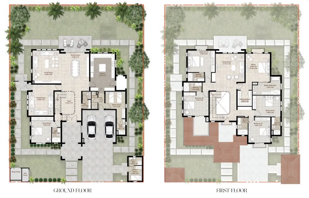 Floor plan — 6 BR
